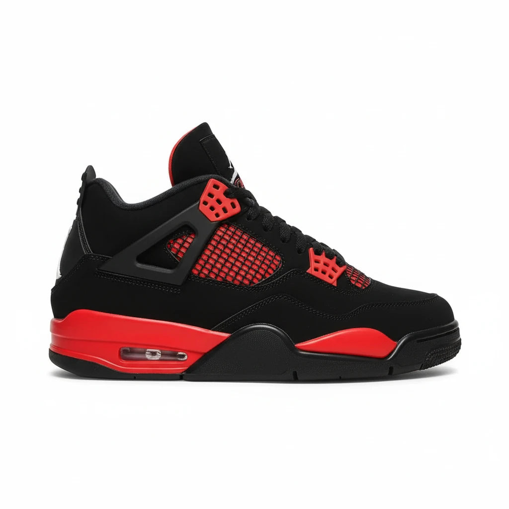 Air Jordan 4 Retro Noir / Rouge - Sneakaddixct