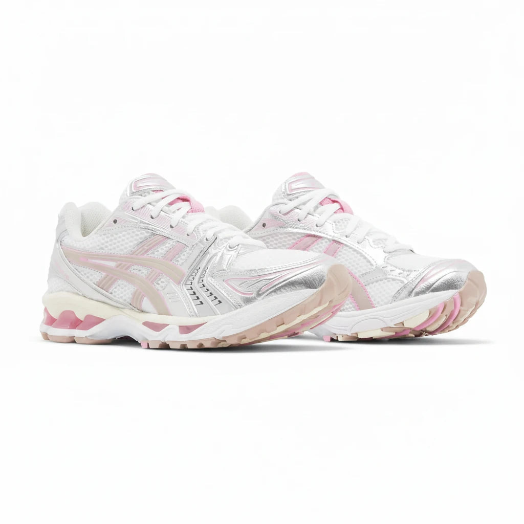 ASICS GEL - Kayano 14 Blanc Argenté Rose - Sneakaddixct