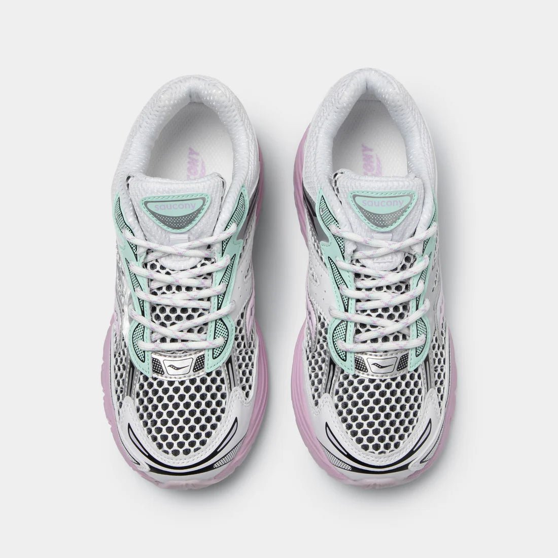 Saucony ProGrid Omni 9 Rose/Blanc/Gris métallique - Sneakaddixct