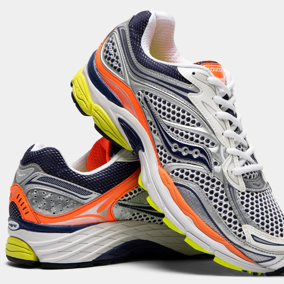 Saucony ProGrid Omni 9 Silver/Navy/Orange - Sneakaddixct
