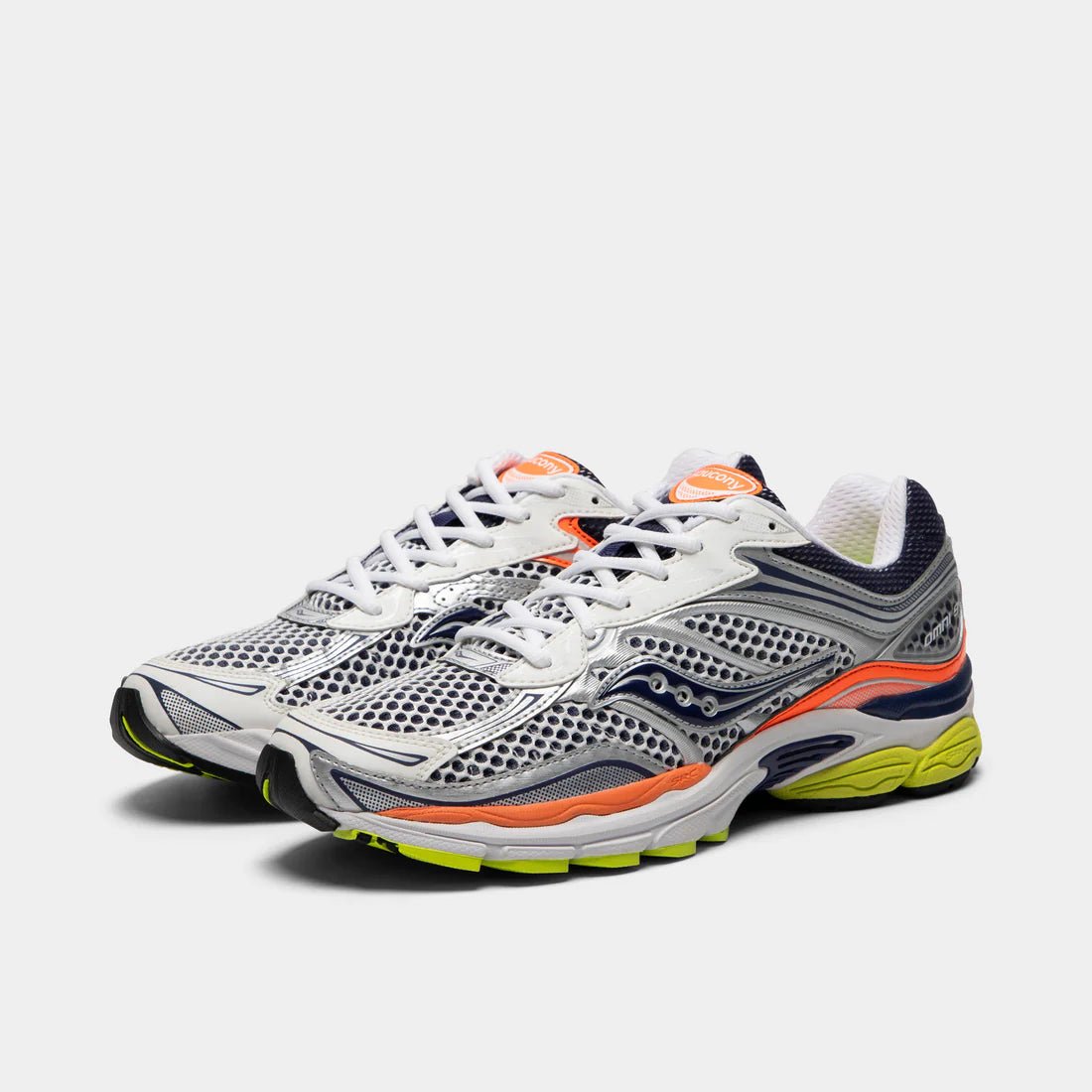 Saucony ProGrid Omni 9 Silver/Navy/Orange - Sneakaddixct